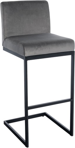 Barhocker hopewell samt grau - hopewell,