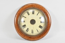 N91J22- Rundes Holz Zifferblatt für Wanduhr Ende 19.Jh mit Glas