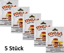 5 X Honigwein Hefe Bulldog Mead Hefe + Nährstoff Alkohol Gärhefe Brennhefe Wein