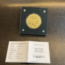Goldmünze "John F. Kennedy " mit Zertifikat,  999 Feingold 