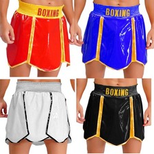 DE Herren Muay Thai Boxer Shorts Kurze Hose Kickboxing Shortsmit Kampf Kleidung
