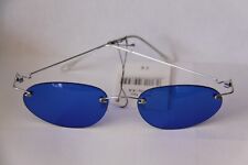 SUPER LEICHTE RAHMENLOSE FARB BRILLE SONNENBRILLE  GLÄSER BLAU OVAL