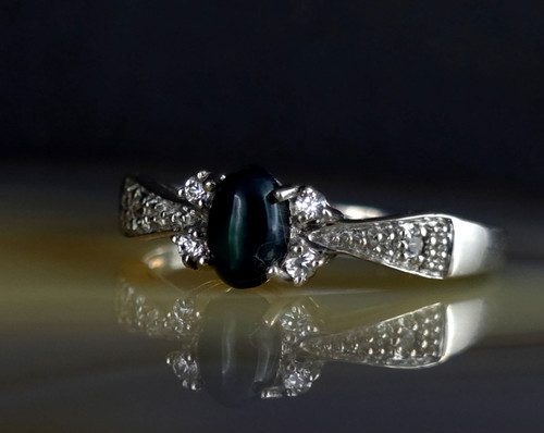 Ring silber 925 opal schwarz - ring,