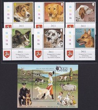 Isle of Man 1996 Mi 688-93 Bl 27 ** MNH Hund dog
