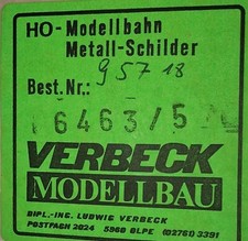 Verbeck H0 Dampflok Plakette