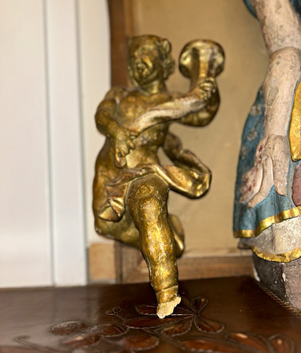 Goldfarbene engel putte figur - goldfarbene, engel/putte