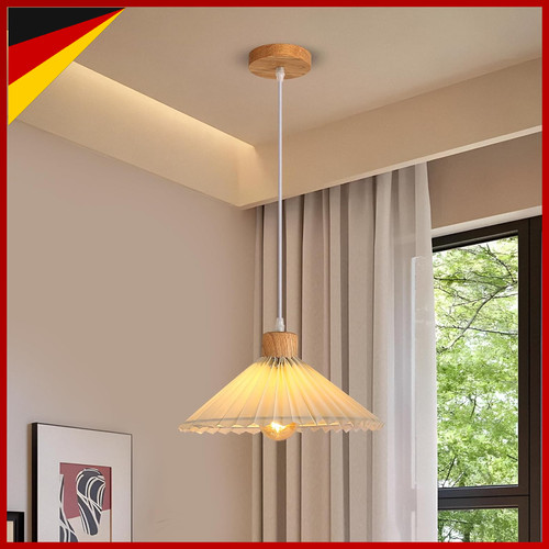 Pendelleuchte e27 weiß - e27, holz