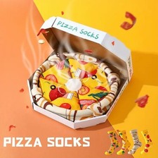 Pizza Socken Box / Lustige Socken im Pizza-Look / Für Männer & Frauen / 4 Paar