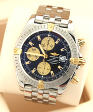 Breitling Chronomat Evolution 44mm Stahl Gold Pilotband B13356 Chronograph