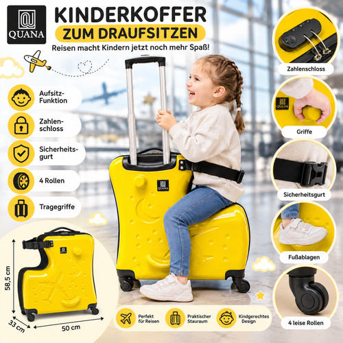 Quana kinderkoffer gelb zum - kinderkoffer,