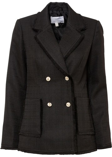 Bouclé blazer 32 schwarz - bouclé, gr.