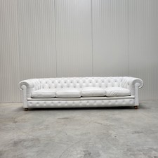POLTRONA Frau 4er Chester Sofa Chesterfield ITALY Leder Weiß Einzelstück