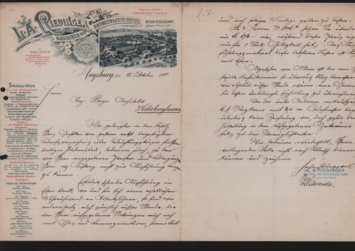 Augsburg brief 1900 a - augsburg,, 1900,