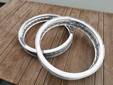 Motorrad Alu-Hochschulterfelgen Borrani und Akront, 16 Zoll, Vintage