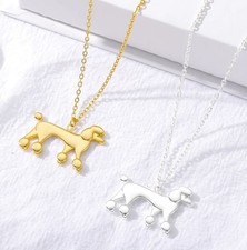 ☝️Halskette Edelstahl Gold oder Silber + Anhänger Pudel wasserfest, NEU ⭐⭐⭐⭐⭐