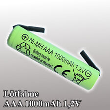 AAA 1000mAh 1,2V Ni-MH/NiMH Lötfahne U-Form Wiederaufladbar Ersatzakku Batterie