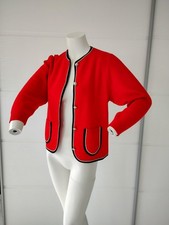 SAHNETEIL! Jacke Strickjacke True Vintage Wolle rot 34-36-38-XS-S-(M) Top-Zust!