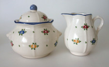 Milchkännchen & Zuckerdose Zeller Fayencerie Petite Rose