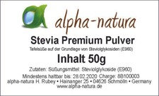 50g Stevia Premium Pulver-60%