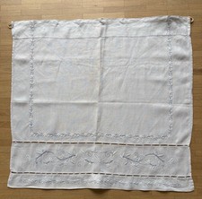 Antiker, handgearbeiteter Vorhang, Gardine aus reinem Leinen