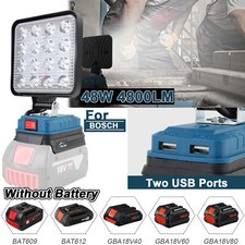 48W Für Bosch Li-ion Akku LED Arbeitsleuchte 18V Strahler Licht Taschenlampe