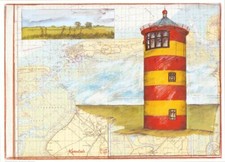 Kunstdruck - "Küstenland" (Leuchtturm Pilsum) - von OLE WEST - (175)