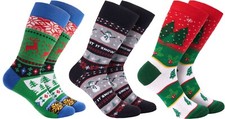 3 Paar Weihnachtssocken Lustige Fun Socken Weihnachten Motive für Damen Herren