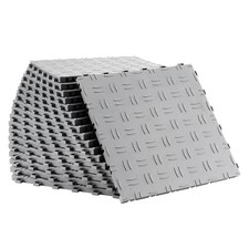 Uimoso 50x Bodenplatten für Garagen und Industrie, 305x305mm, Silber