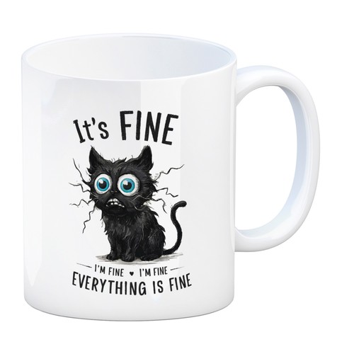 Schwarze katze kaffeebecher - katze,