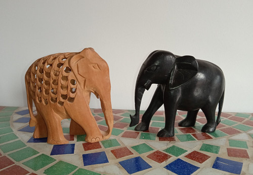 Figur holz elefant - figur,