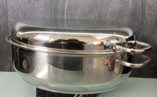 Bräter (Gänsebräter/Brattopf), Edelstahl Rostfrei 18/10, mit Deckel oval