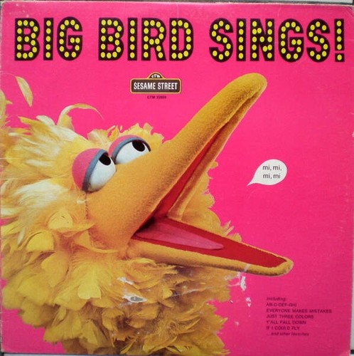 Big bird - -, sings