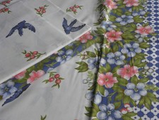 Vintage Aussteuer Bettwäsche 2 Bettbezüge Baumwolle Vögel + Blüten NEU