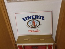 Seltenes Großes altes Emailleschild von Unertl Weißbier Haag in OB / 60cm x 40cm