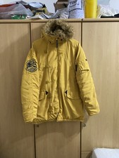 Alpha Industries N-3B Extreme Cold Weather Parka Jacket Yellow L Vintage