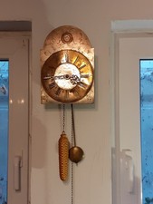 Regulator Pendeluhr Messing  27x17x12 cm Kettenaufzug ( Johan Felber München )