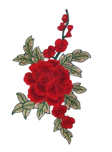 Rote rose 24cm bügelbild - rose,