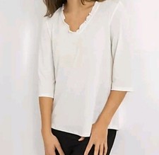 KIM & CO. Shirt, 3/4-Arm Brazil Knit Jersey gerüschter Ausschnitt Gr M Zo