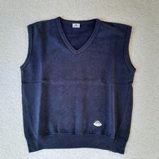 fruit of the loom Vintage Pullunder Blau M Retro