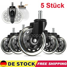 5x 11mm Bürostuhl Rollen leise & kratzerfrei Universal Hartbodenrollen Stuhlroll