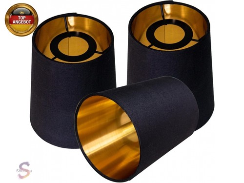 Schwarz gold lampenschirm set - schwarz,