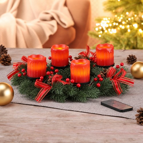 Adventskranz mit led - adventskranz,