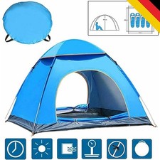 3-4 Personen Pop Up Zelt Familienfeier Camping Auto Wandern Strand Kuppelzelt