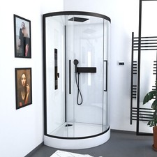 Dusche Komplettdusche Duschkabine White Round 90 x 90 x 215 cm
