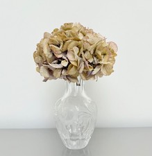 Bleikristall Glas Vase Bohemia VINTAGE Rosen florales Muster geschliffen  | 18cm