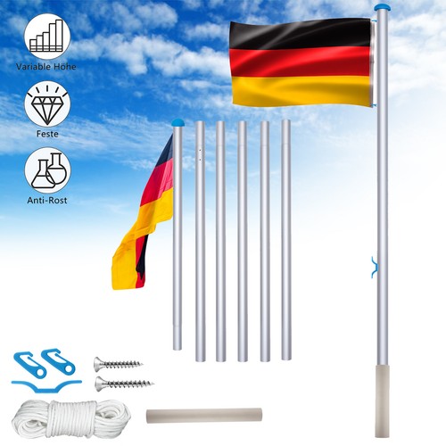 Fahnenmast teleskop 5m - fahnenmast, 6,5m