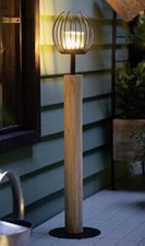 Windlicht säule kugel holz - säule,
