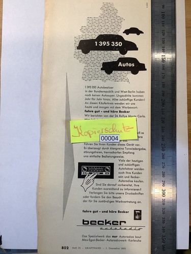 Alte werbung 1955 - werbung, becker