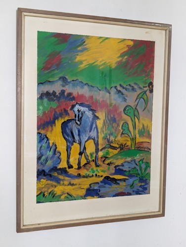Gemälde blaues pferd frei - pferd,