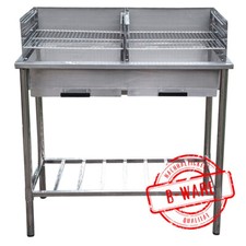 Edelstahl holzkohlegrill xxl - edelstahl,